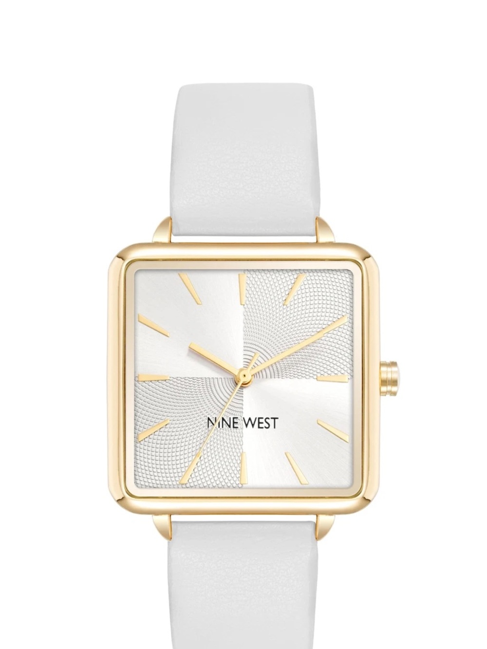 Nine West square watch white and gold elegant NWT model N 2670GPWT